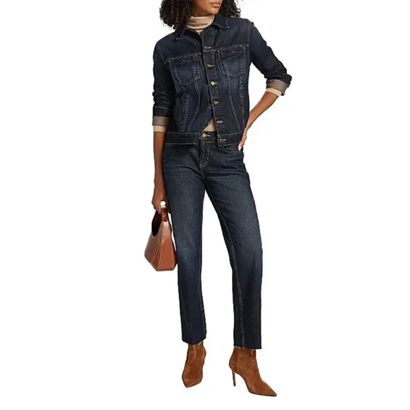 L'AGENCE  Milana Stovepipe Jeans in Grainger (Dark Wash) - Size 25 - Picture 4 of 11